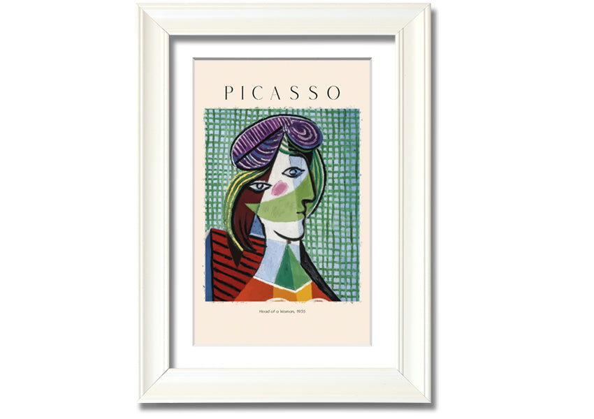 Head Of A Woman, 1935 by Picasso, printed on coated polyester canvas, mounted on a 44mm box frame, ready to hang.